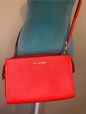 Michael Kors Bright Red Saffiano Crossbody Bag